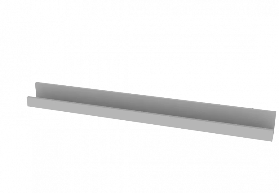Shelf with end for polygons 1200x100x100mm (WxHxH)