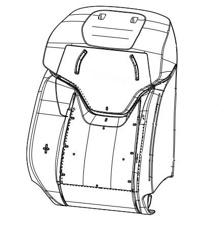 Driver's seat backrest padding with airbag 6805108AKN01A