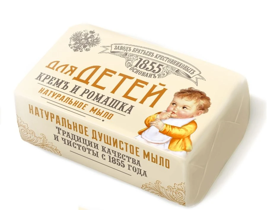 Children's Cream and Chamomile Solid Toilet Soap by Krestovnikov Brothers