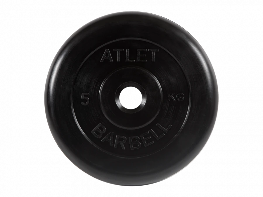 MB-AtletB26-5 Athlete rubber disc, black, 26 mm, 5 kg