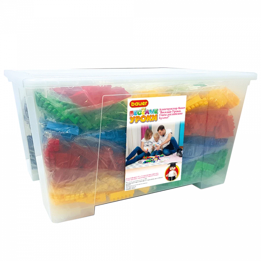Constructor Bauer "Fun Lessons. Learn English letters and words" (in container 130 l, 24 teaching cards, 15 instructions, 1620 s