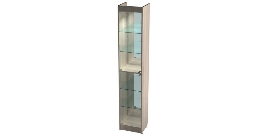 Narrow 2-glass display cabinet (backlit) 400x350x2150mm (WxHxH)