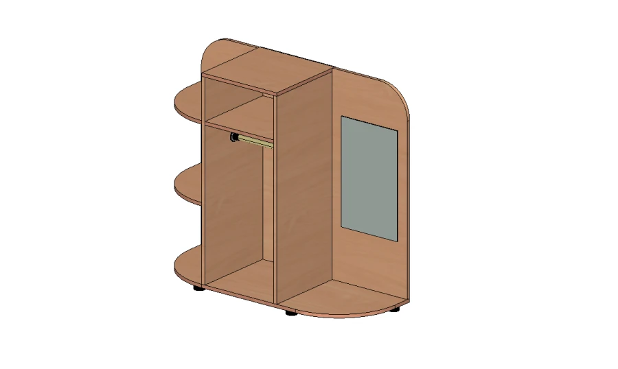 Shelving unit with built-in screen for children's dress-up corner GM 31.09.13.149.002.20.00