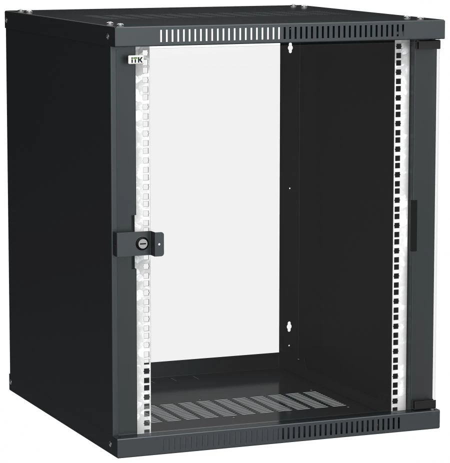 LWE5-15U67-GF ITK Cabinet LINEA WE 15U 600x650mm glass door black