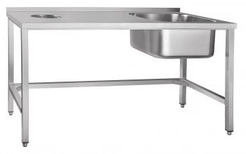 Table prewashing and waste collection collapsible SPSO-7-5