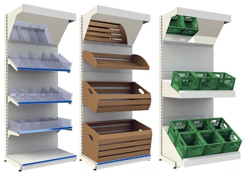 Wooden furniture for trade: shelving unit of "Edelwood" trade mark