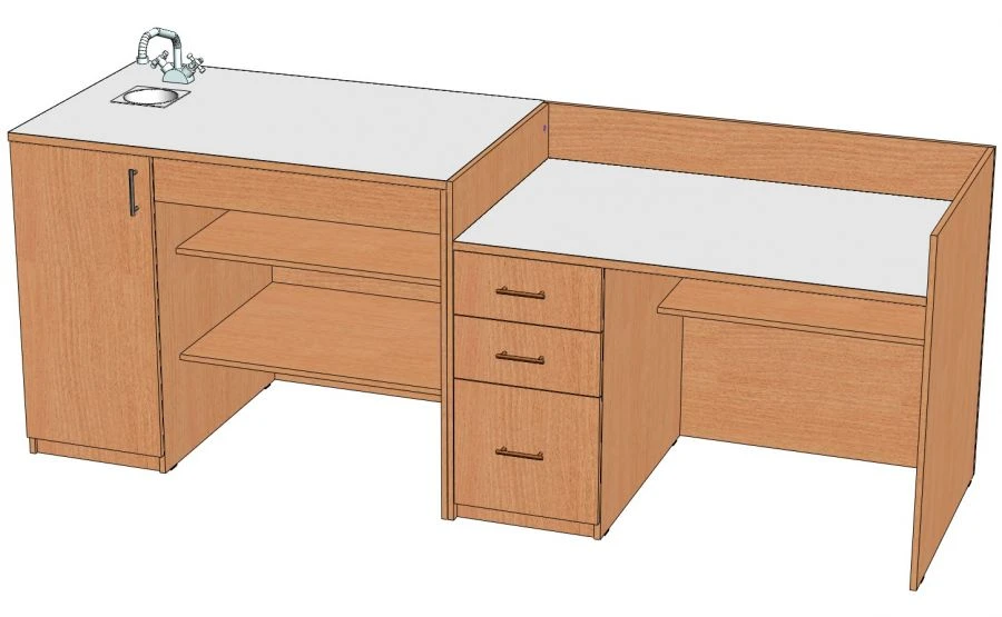 Demonstration table for chemistry classroom. Model: SDX