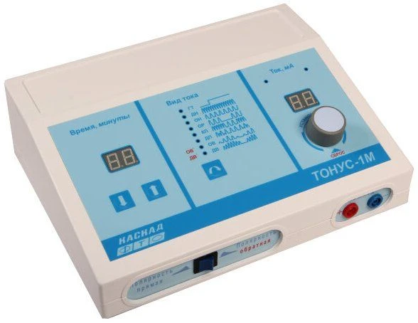 Apparatus for therapy with diadynamic currents and galvanisation DDT-50-8 "TONUS-1M".