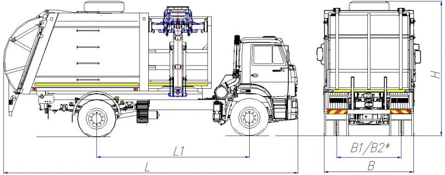 Side-loading rubbish truck model MK-4555-05