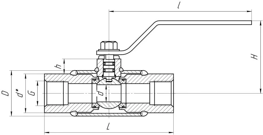 Stainless steel ALSO stainless steel MUFFLED FULL-SLIDE ball valve with all-welded body KSH.?.?.032.40-03