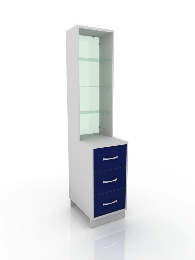Display case with drawer, 301-001-5, 450x600x2100