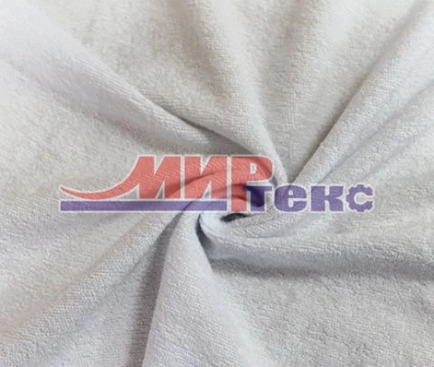 Cotton knitted fabric (cotton-100%) bleached, plush one-sided buttonhole