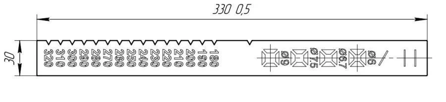 Template ruler, article no. 520.313