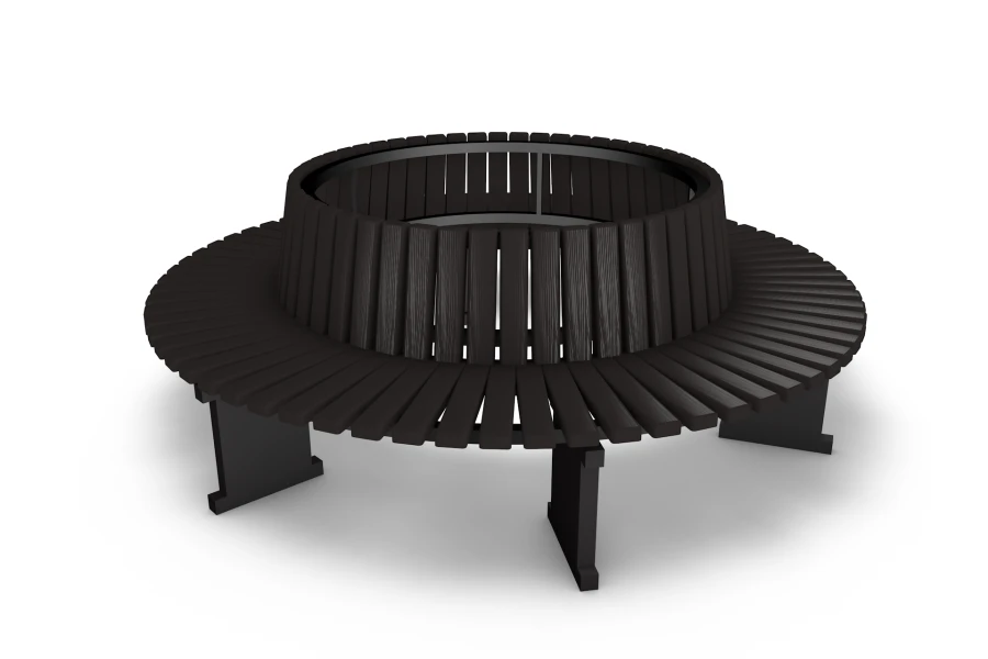 Round metal frame bench