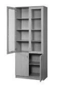 Closed cupboard with display cabinets