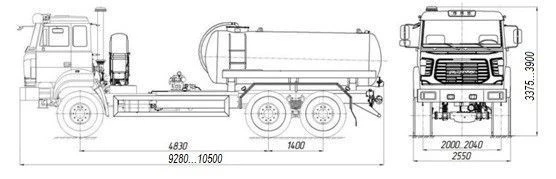Vacuum tanker MB 4680L6-10 on chassis Ural 4320-4951-78, 4320-4951-80, 4320-4951-82