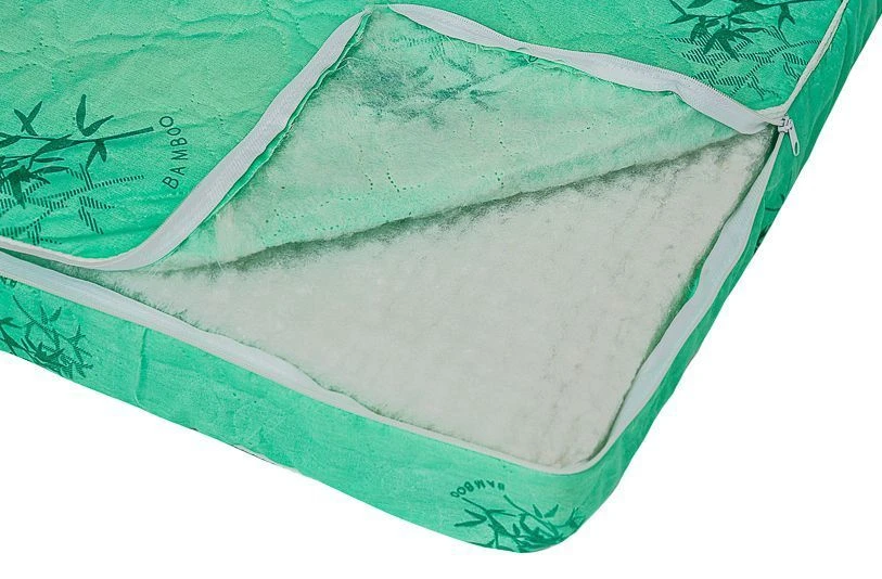 Springless mattress in a cover made of synthetic fabrics with strutoplast (PE) filling of trade mark TC "Bagira".