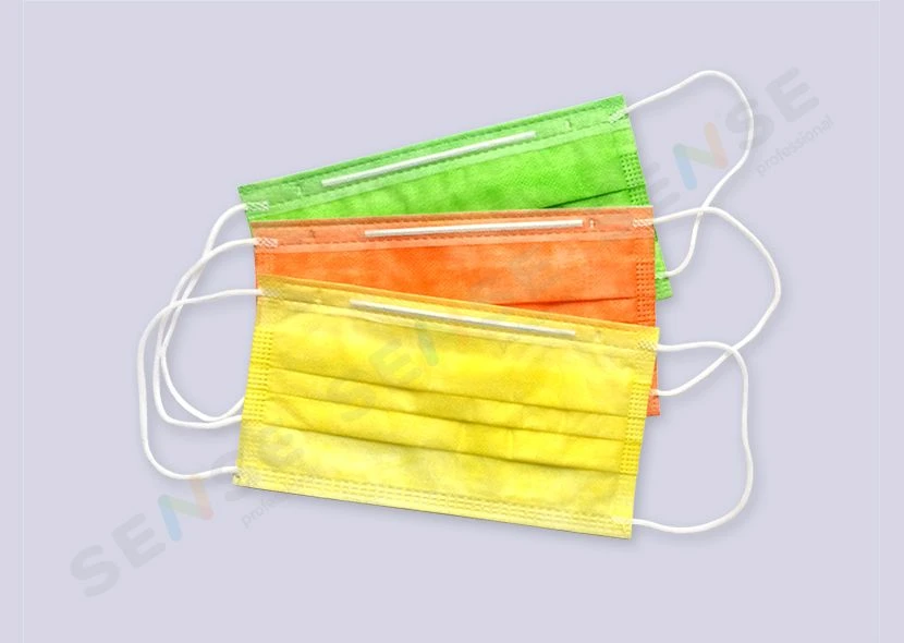 Medical disposable SENSE masks, three-layered on elastic bands, 50pcs.