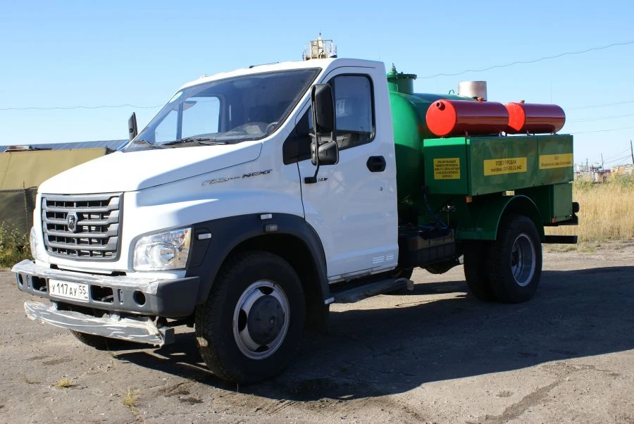 Special purpose vehicle with mobile disinfection unit DUK-1-04 on the platform of GAZon C41R33 vehicle