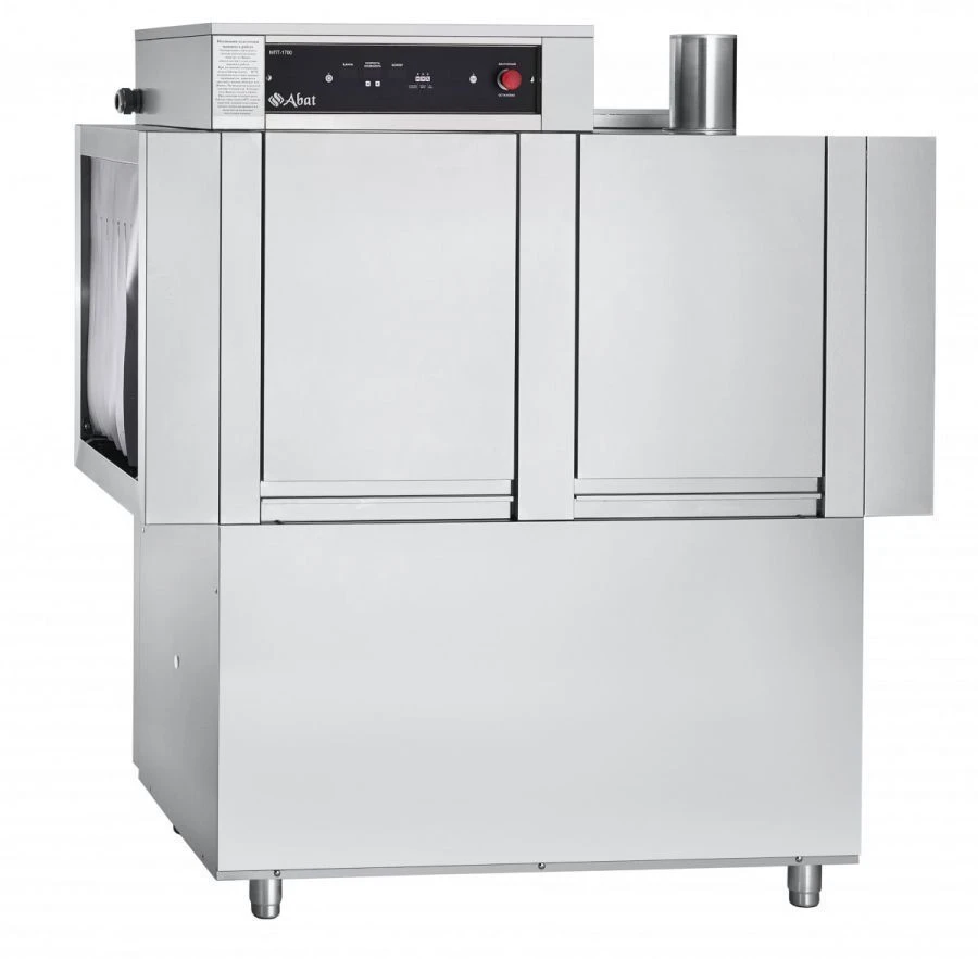 Tunnel electric dishwashing machine with capacity of 1700 plates per hour type MPT-1700