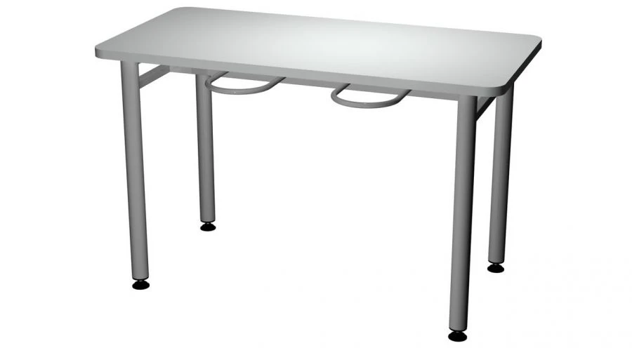 Four-seater dining table with stool holder 1300x600x750mm (WxHxH)