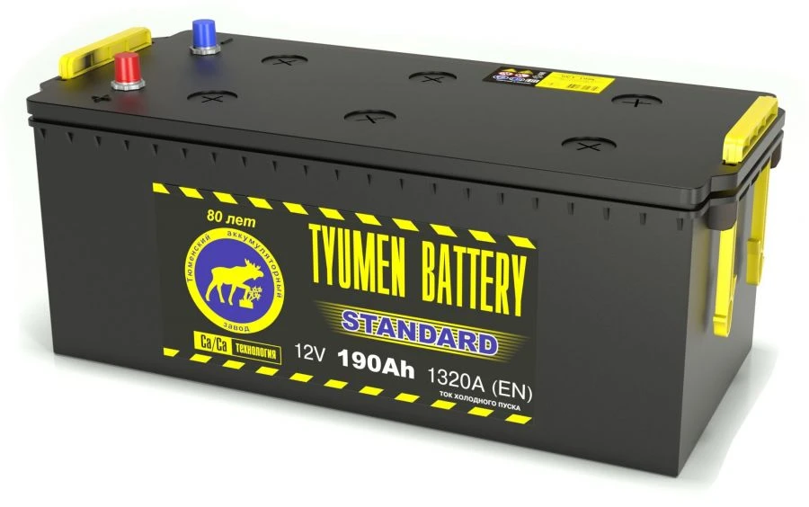 Accumulator lead starter battery TYUMEN BATTERY 6ST-190L STANDARD bolt