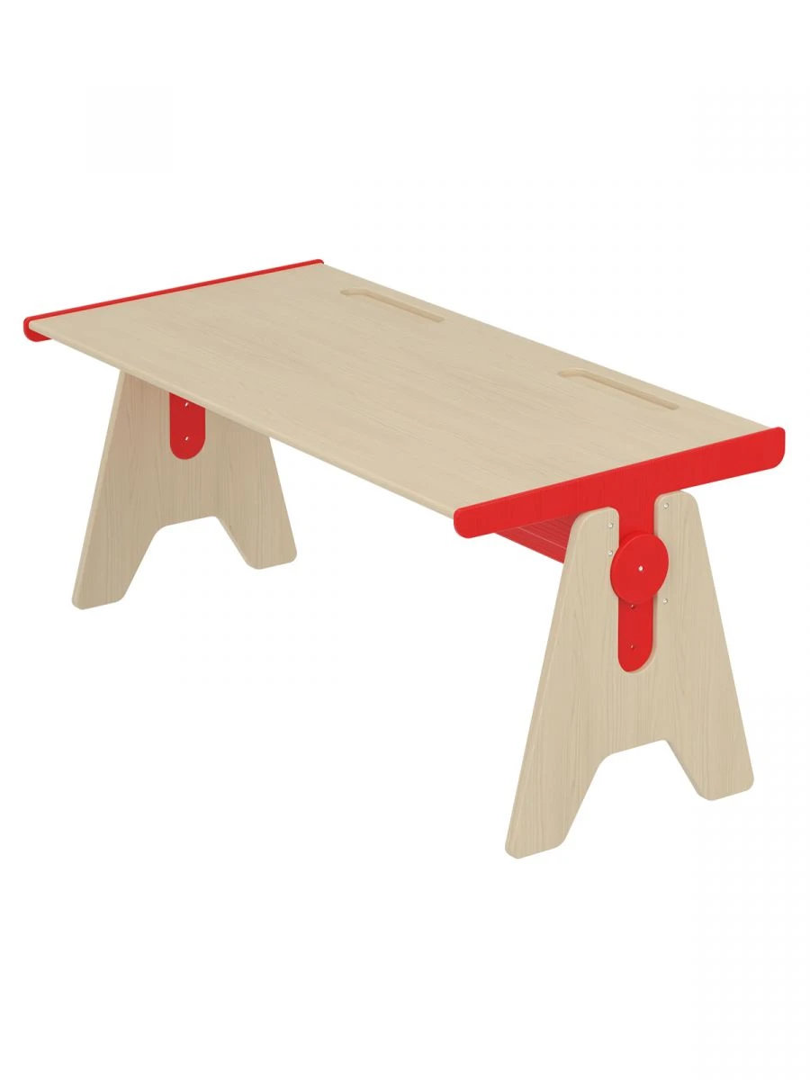 Two-seater adjustable desk / red