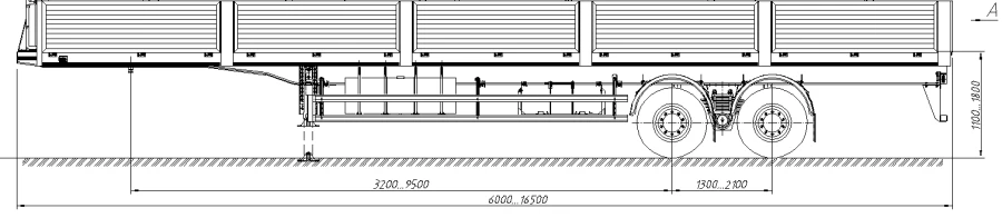 Semitrailer 98131D (loading space design - load-bearing frame, platform, sides)