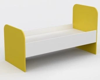 Crib. Size (w x d x h): 1400 x 640 x 800mm. With round headboard and footboard. (Furniture for kindergartens brand "Interior" se