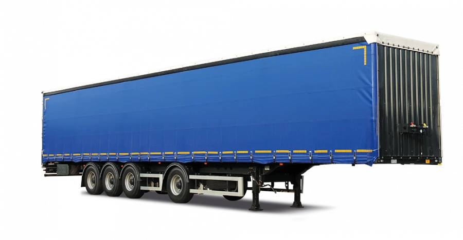 Semitrailer cargo TONAR mod. 97882 with awning with axles of TONAR models 90422, 90431