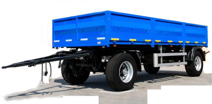 Flatbed trailer type 85335, modification 853350. Metal flatbed with folding side and rear sides.