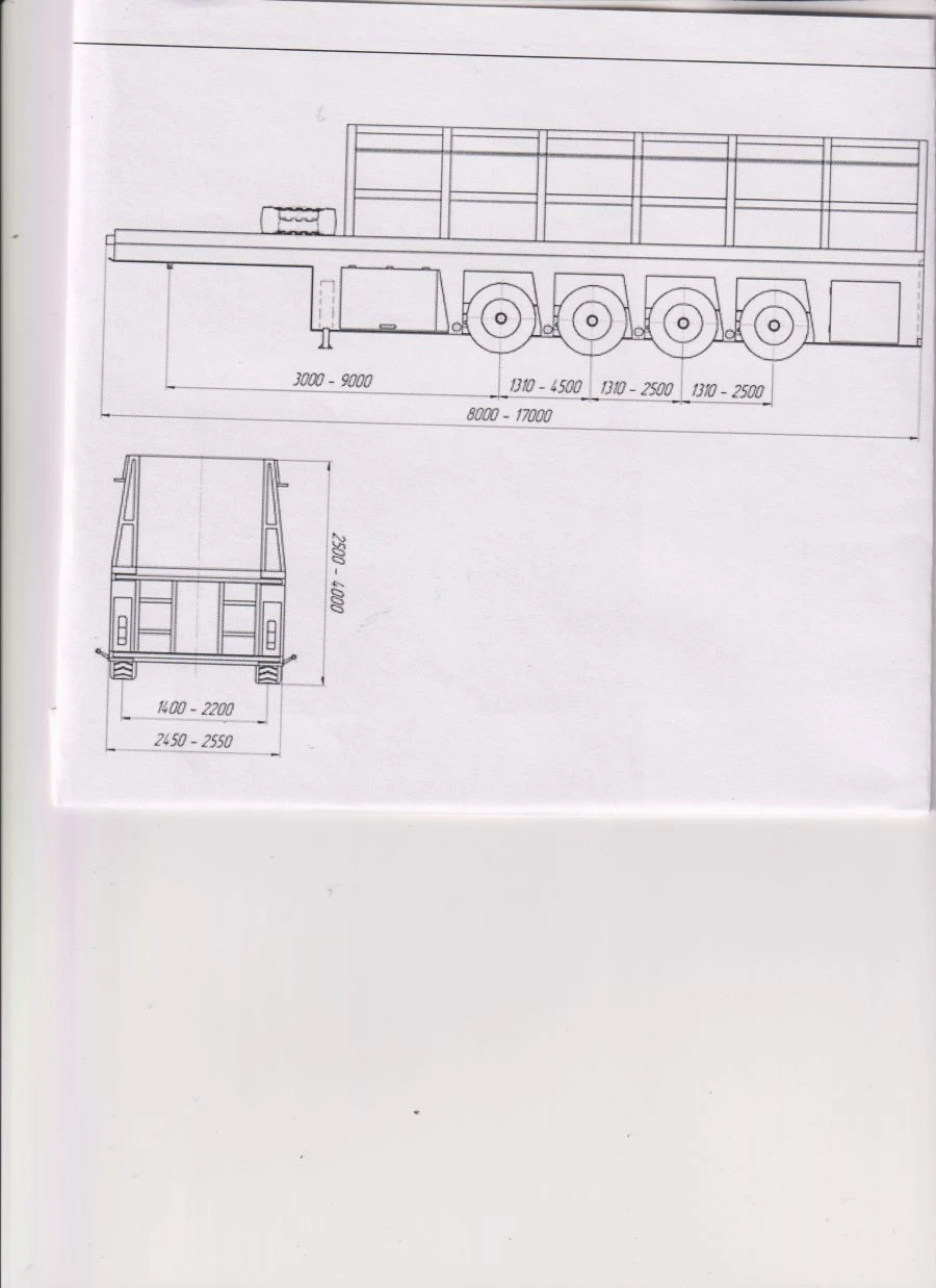 Semitrailer panel carrier PP-3-4, type PR4, modification 92297-0000010-05. Axial unit AGOS-4-GT7-00.00.000.