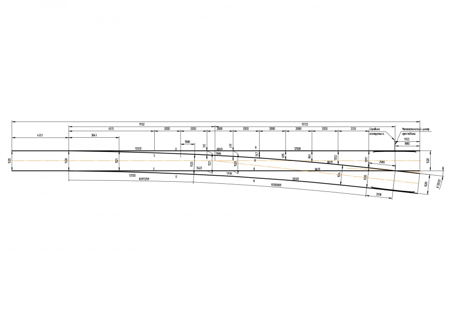 P50 type 1/9 gauge 1,520 mm track type switch of the project 2643.00.000-52