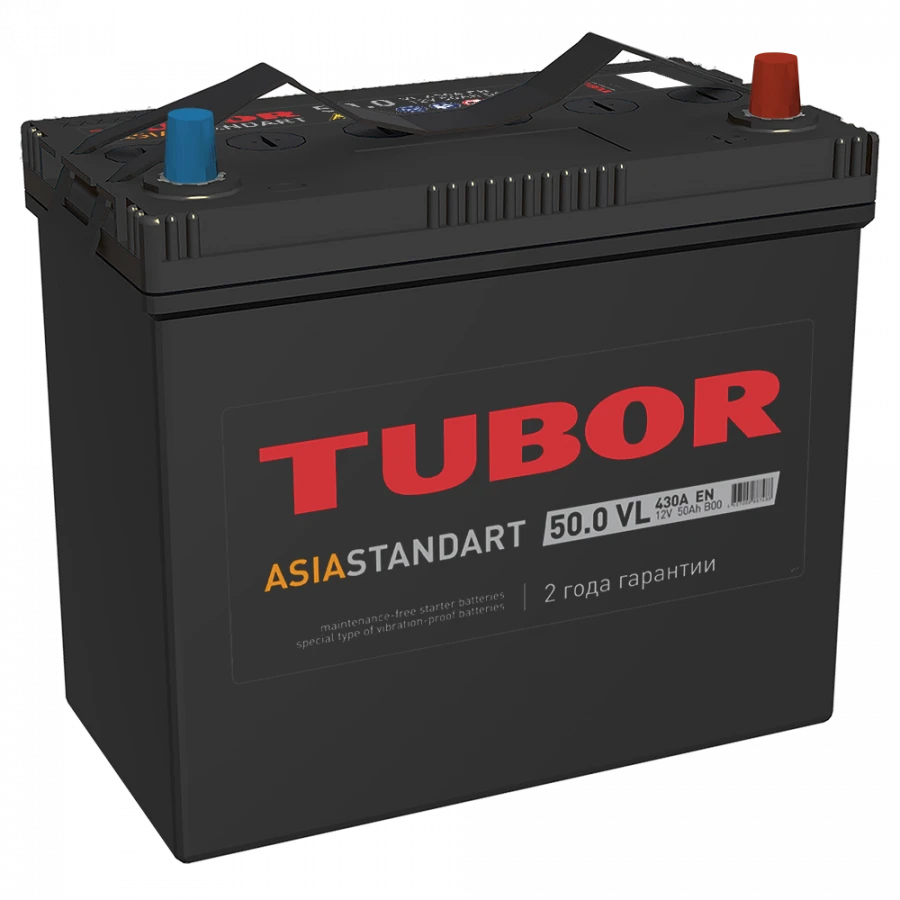 Accumulator battery starter lead-acid TUBOR ASIA STANDART 6ST-50.1(0) VL V00