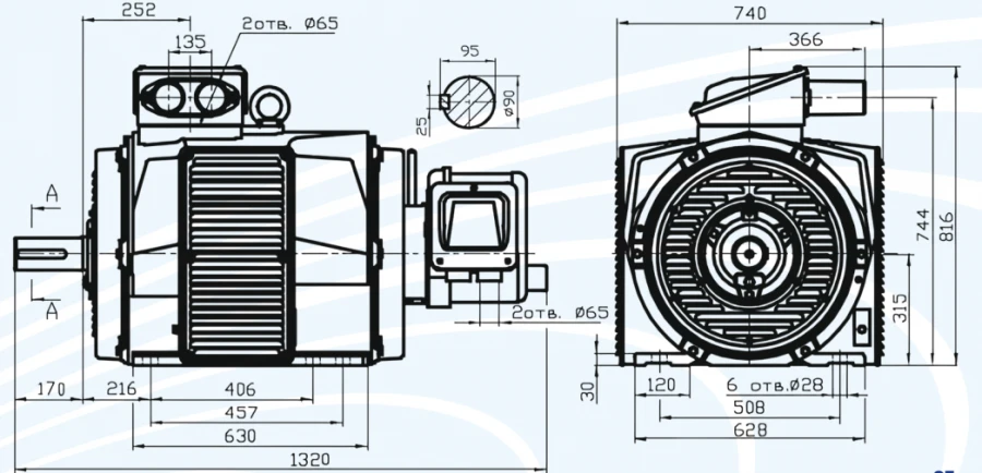 AC electric motors of 5ANK 315 C series asynchronous with phase rotor, special with speed sensors, power over 75 kW