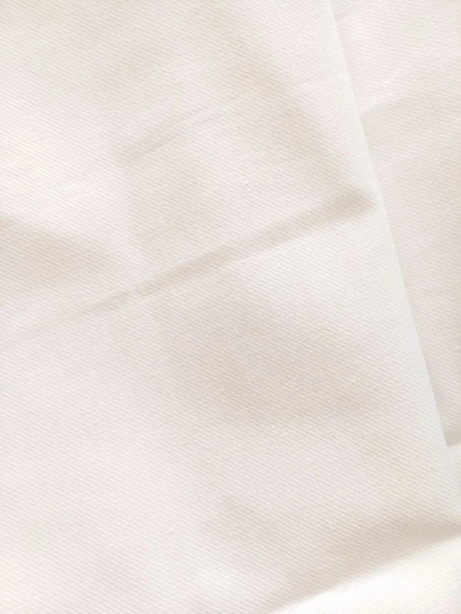 Cotton twill weave fabric "Pomegranate" bleached, pov.pl. 196+/-10 g/sq.m, width 150 cm, 100% cotton