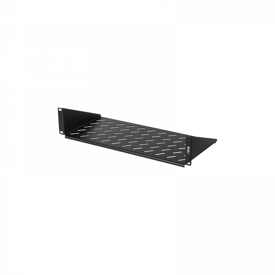 Front shelf 19 inch, 2U, 200mm deep, black, TLK-SHFR-200-BK