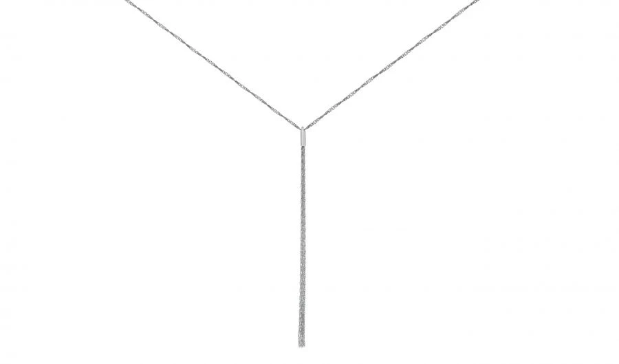 Necklace of white gold of 585 standard with pendant "Brush" NX18-319-3 0.2MM 80SM 3.3G
