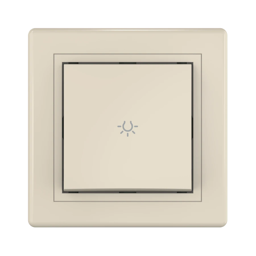 CADUCEUS ALING PRESTIGE Flush-mounted push-button light switch 10AX, 250V~, beige, article number 609.999.