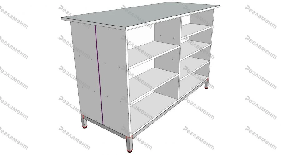 Laboratory table B2 500-2500x300-1200x650-1250mm(WxHxH)