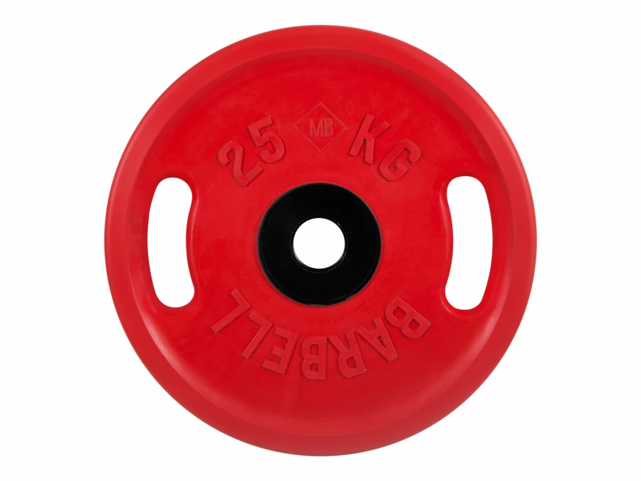 MB-PltsS-25 Rubber disc "Euro-Classic" with handles, red, 51 mm, 25 kg