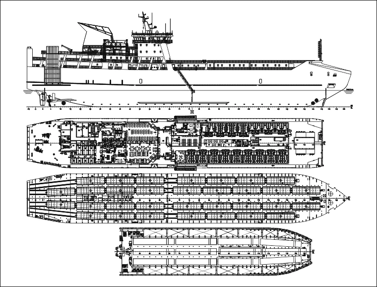 Cargo-passenger automobile-railway ferry Project CNF11CPD