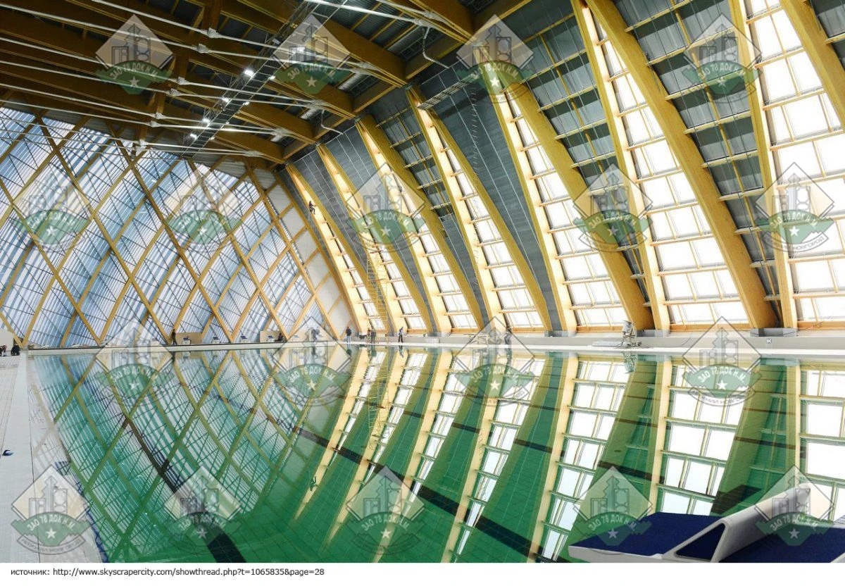 Indoor swimming pool roof