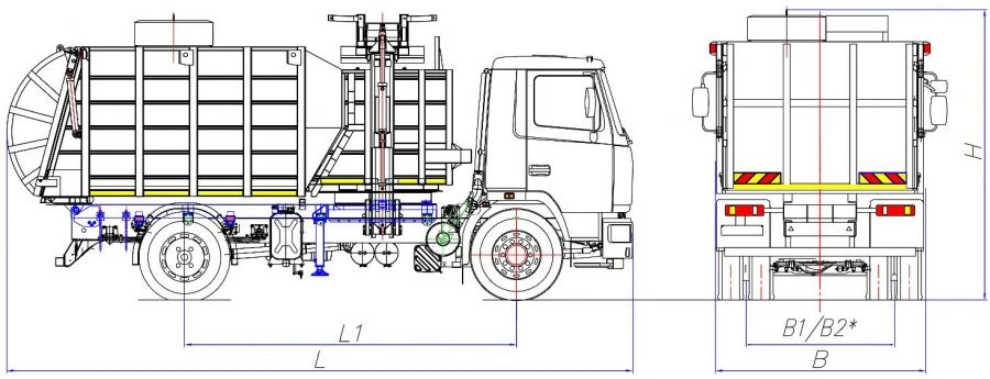 Side-loading rubbish truck model MK-3551-03