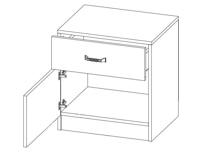 Wooden bedside cabinet