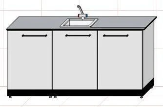 Metal laboratory washing table