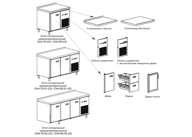 Refrigerated low-temperature refrigerated tables (counters) ???-70-??