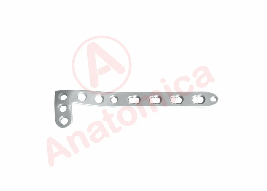 L-shaped proximal tibial plate with angular stability with limited contact