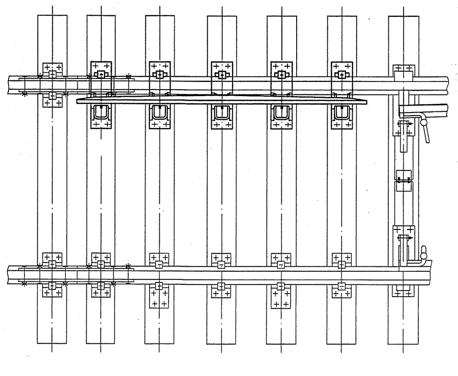 Counter-rail protector for 1/11 type P65 arrow on reinforced concrete bars of SP895.000-01 project.