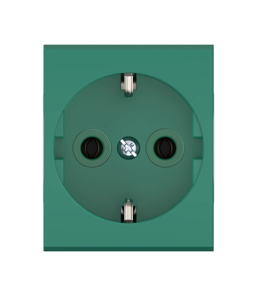 CADUCEUS ALING MODE Flush-mounted socket outlet with earthing without blinds 16A, 250V~, 2M, green, item 651.0. 651.12
